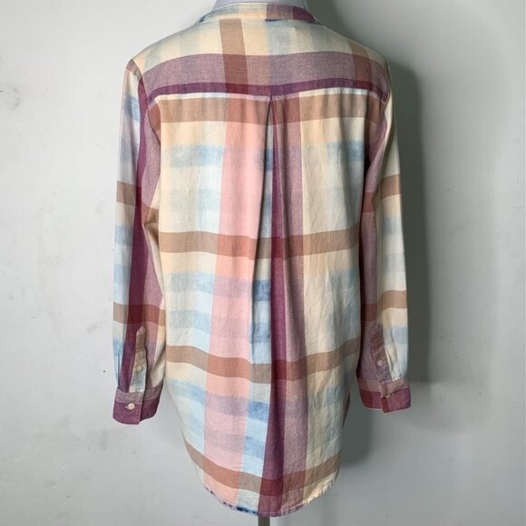 Isabella Sinclair Women's Pink Plaid Ruffle Long Sleeve Button Down Shirt XS - Picture 11 of 16